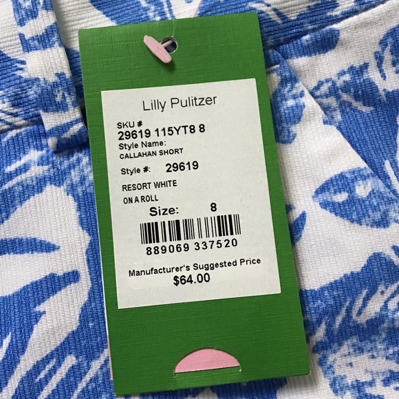 Lilly Pulitzer Women’s sz 8 Callahan Shorts Resort White On A Roll NWT - Picture 3 of 7